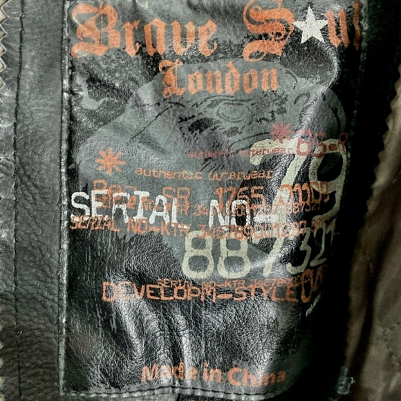 Men's *Brave Soul London Black Motorcycle Jacket w/ Attached Hood (Size XL) - Picture 2 of 5